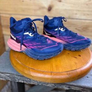 Hoka Speedgoat 5 Mid GTX Blue Pink Gore-Tex Trail Hiking Boots Womens 6 1127919